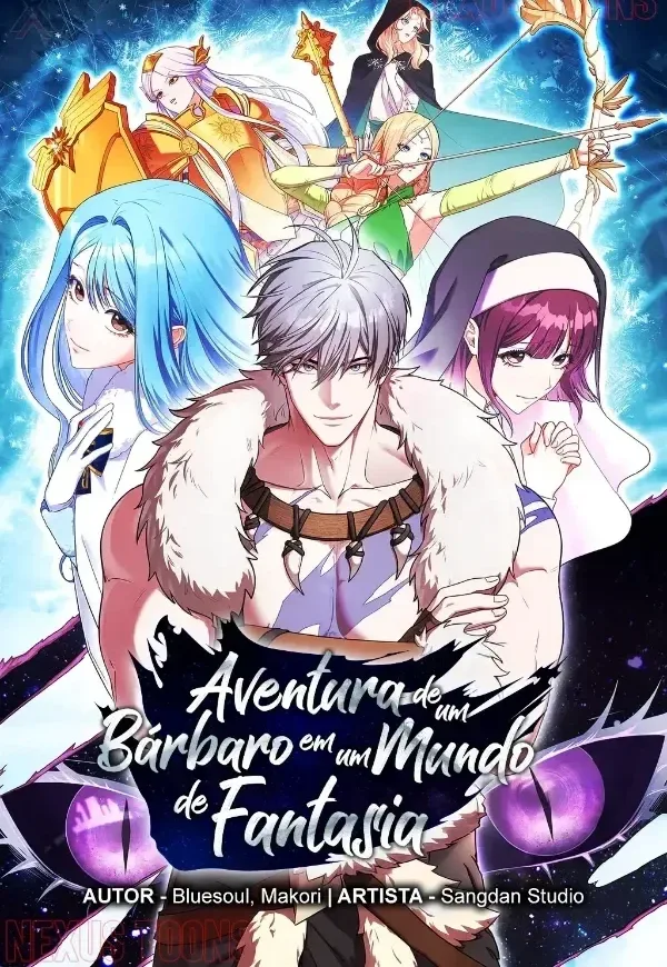 Capa de Aventura de um Bárbaro em um Mundo de Fantasia