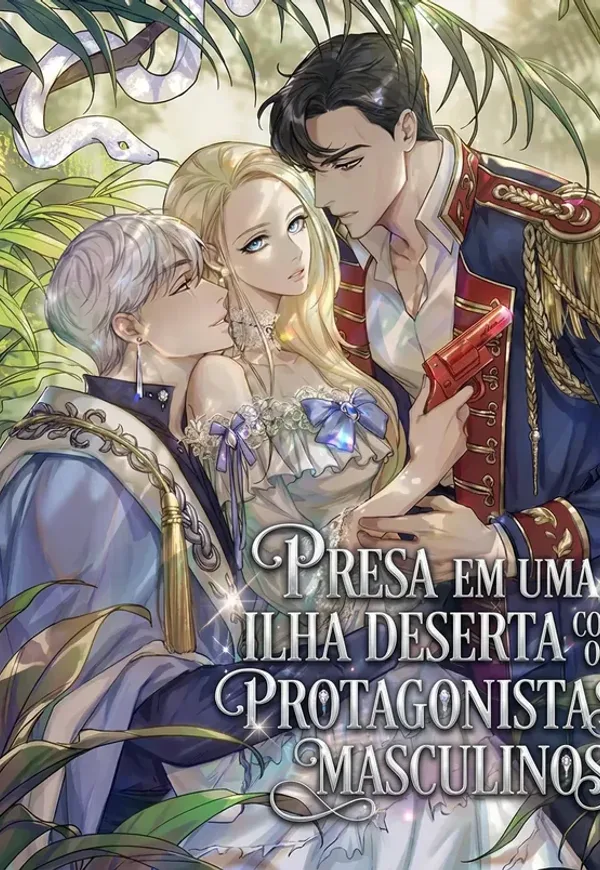 Capa de Presa Em Uma Ilha Deserta Com Os Protagonistas Masculinos